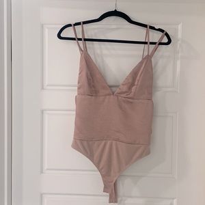 Size small Wild Honey cami bodysuit, rosé colored.